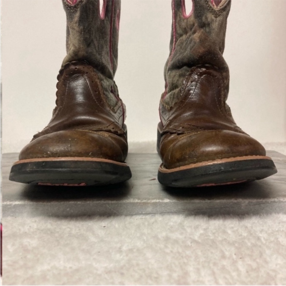 Ariat Fatbaby Cowboy Cowgirl Boots Calf Height Brown Pink Western Size 7.5 - Picture 8 of 12